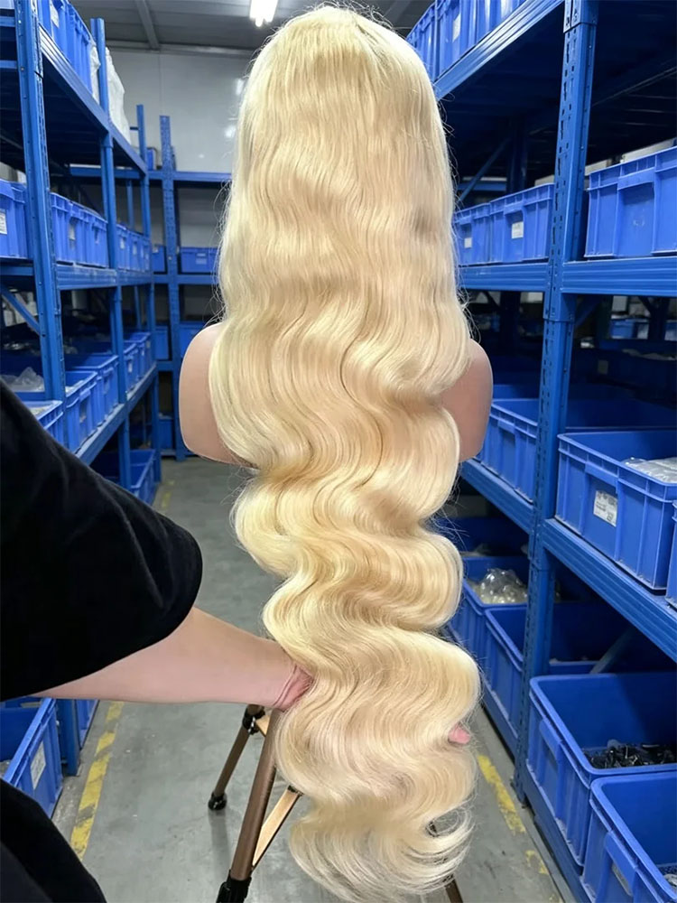 613 Blonde Body Wave Lace Front Wig - Perucas de Cabelo Humano com Renda