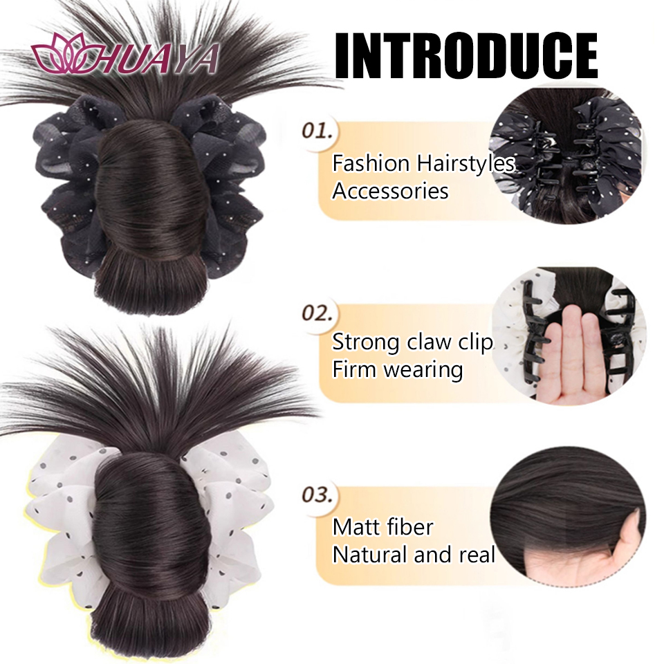 Grampo de garra sintética exte - Claw Clip Messy Bun Hair Piece avaliação e preço