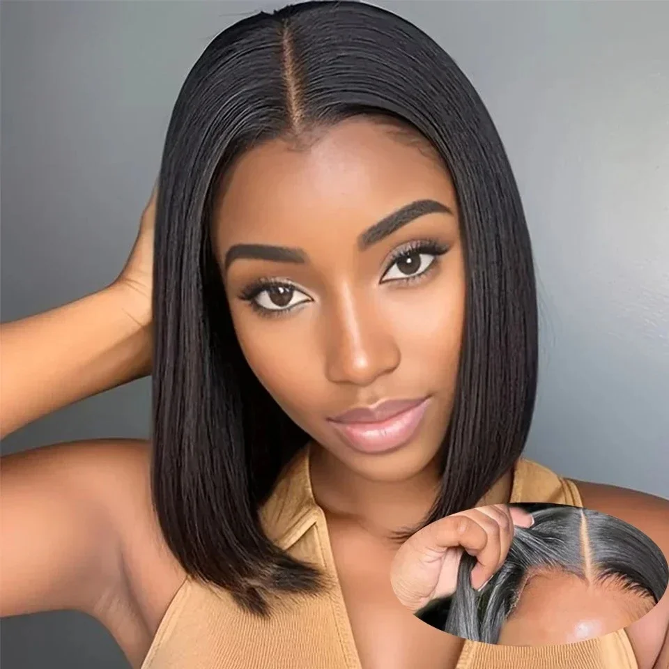 2026 NOVO Peruca Bob com Renda - Glueless Wear And Go Human Hair Wig avaliação e preço