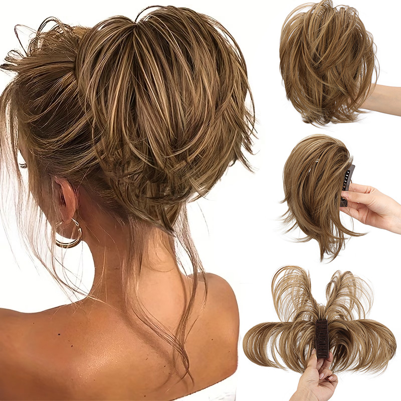 Extensão de Rabo de Cavalo com - Claw Clip Messy Bun Hair Piece avaliação e preço