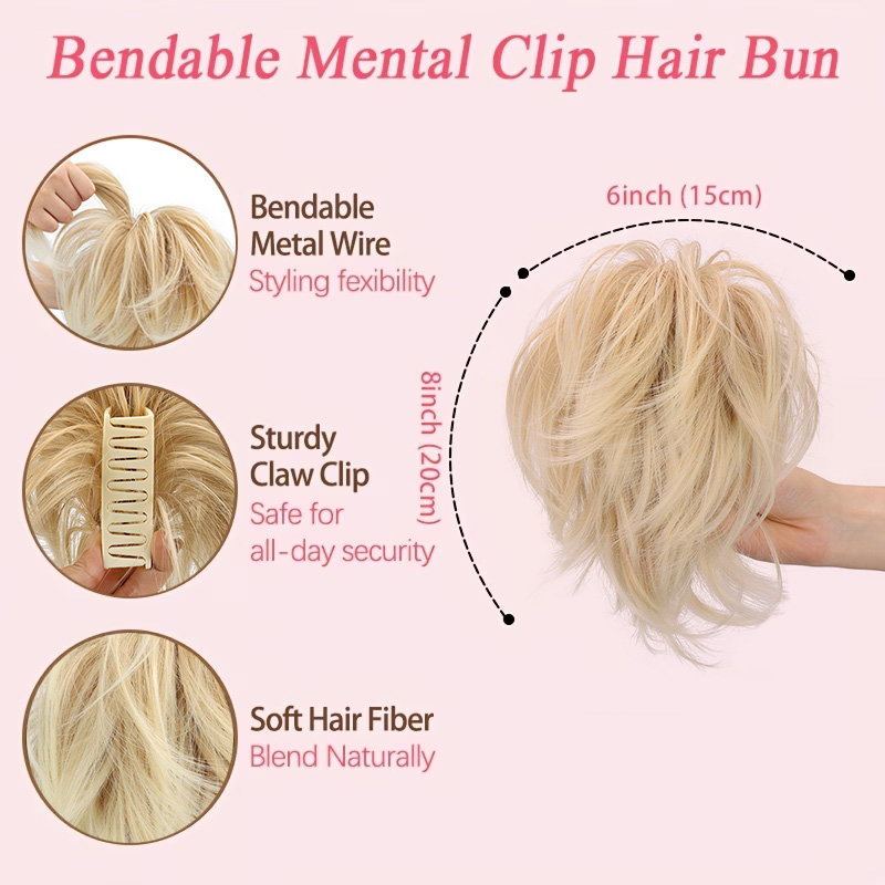 Extensão de Rabo de Cavalo com - Claw Clip Messy Bun Hair Piece avaliação e preço