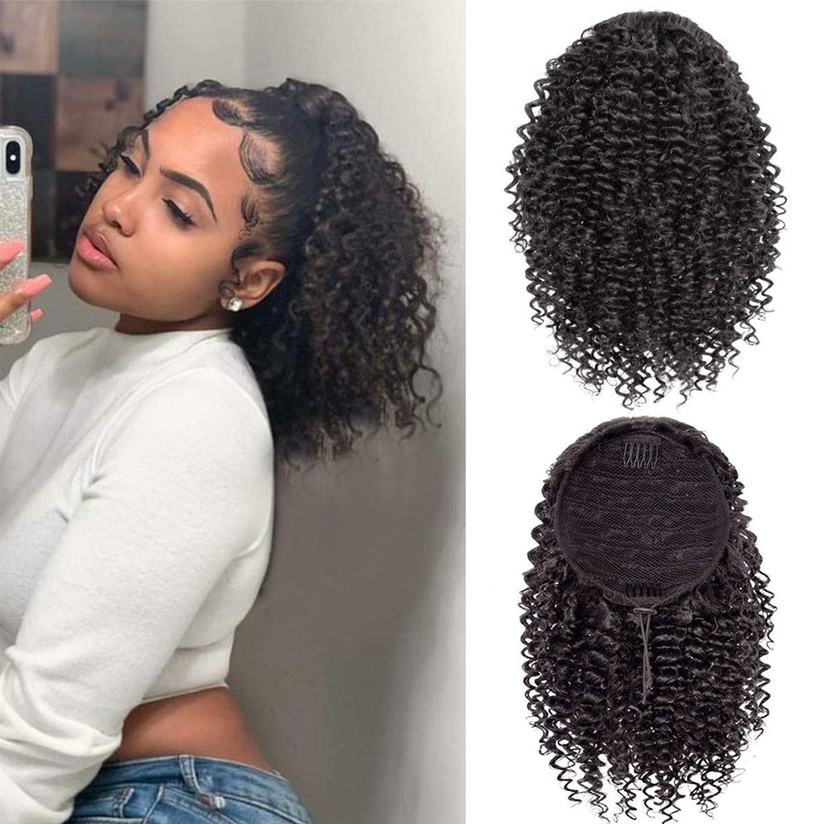 Curto afro kinky encaracolado  - Hair Bundles avaliação e preço