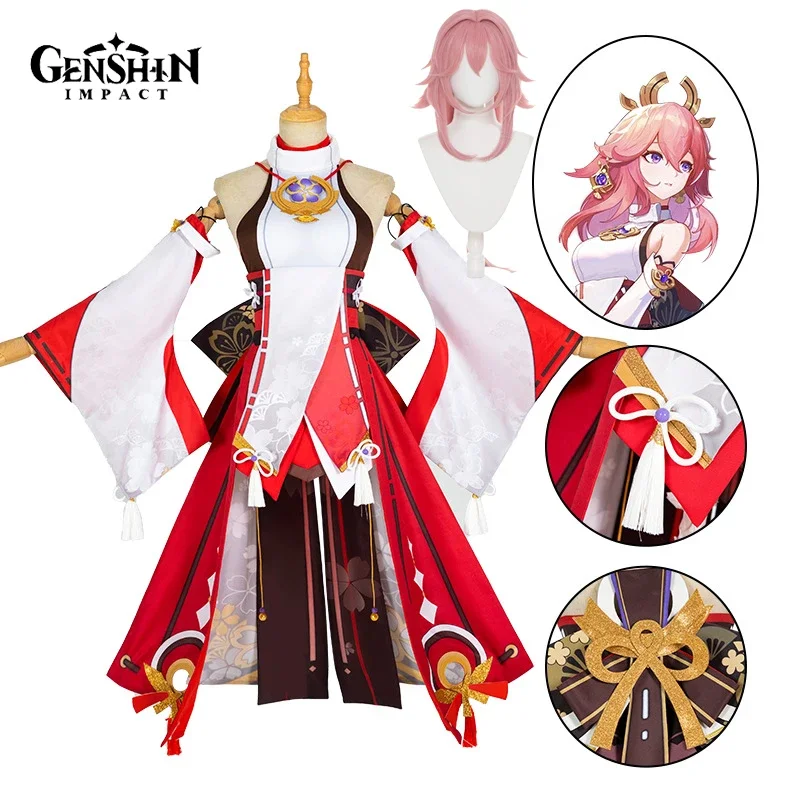 Fantasia de Cosplay Yae Miko d - Synthetic Wigs avaliação e preço