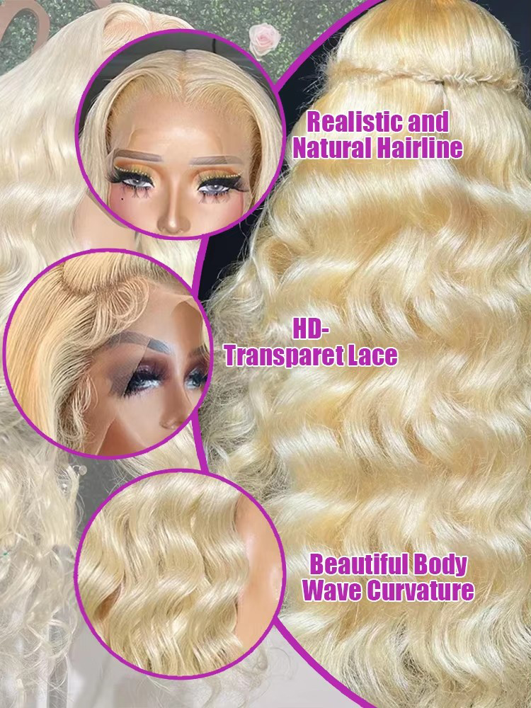 Peruca Frontal de Renda HD Tra - 613 Blonde Body Wave Lace Front Wig avaliação e preço